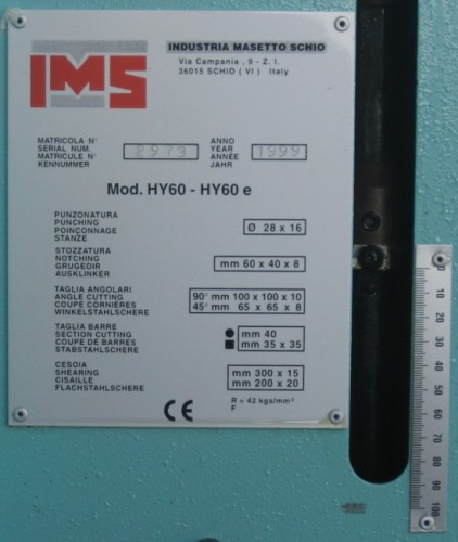 Punzonatrice tagliaferri IMS modello HY 60 - Plastin Gold